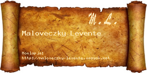 Maloveczky Levente névjegykártya